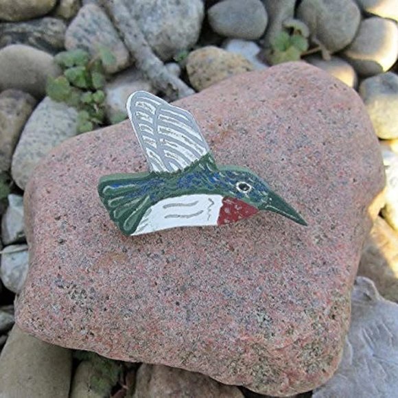 Wooden Hummingbird Ring handmade handcrafted jewelry - Picture 4 of 6